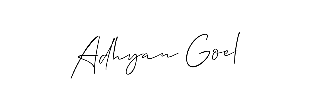 Similarly Allison_Script is the best handwritten signature design. Signature creator online .You can use it as an online autograph creator for name Adhyan Goel. Adhyan Goel signature style 2 images and pictures png