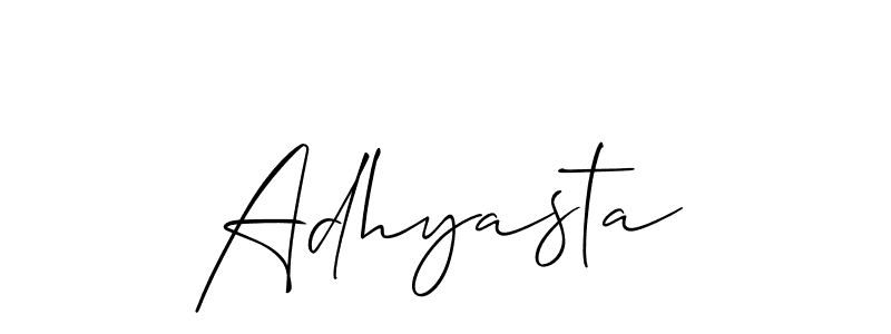 How to make Adhyasta signature? Allison_Script is a professional autograph style. Create handwritten signature for Adhyasta name. Adhyasta signature style 2 images and pictures png