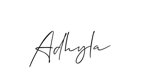 Also we have Adhyla name is the best signature style. Create professional handwritten signature collection using Allison_Script autograph style. Adhyla signature style 2 images and pictures png