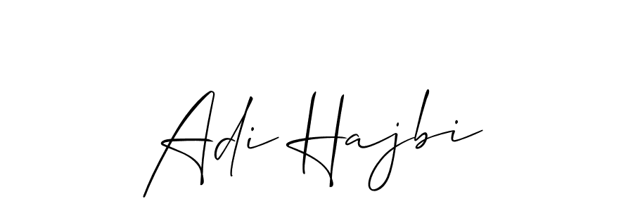 Allison_Script is a professional signature style that is perfect for those who want to add a touch of class to their signature. It is also a great choice for those who want to make their signature more unique. Get Adi Hajbi name to fancy signature for free. Adi Hajbi signature style 2 images and pictures png