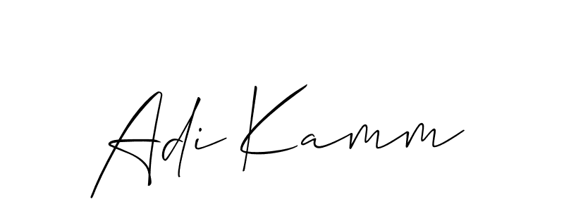 You should practise on your own different ways (Allison_Script) to write your name (Adi Kamm) in signature. don't let someone else do it for you. Adi Kamm signature style 2 images and pictures png