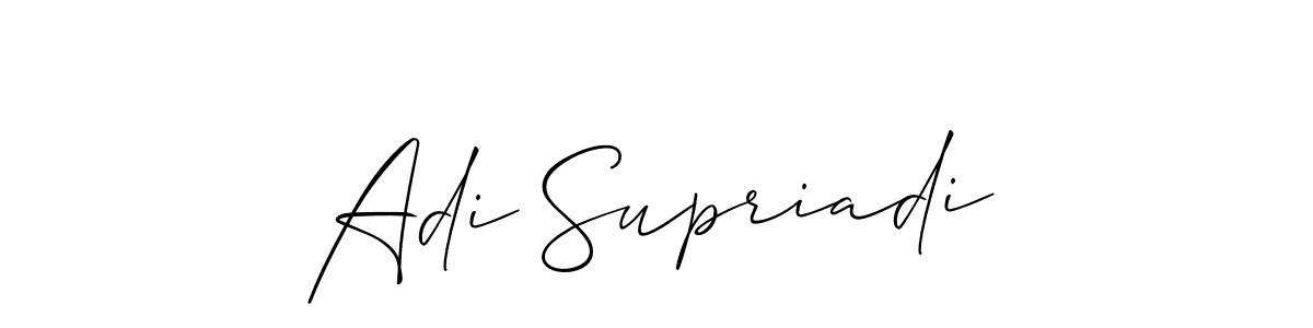 It looks lik you need a new signature style for name Adi Supriadi. Design unique handwritten (Allison_Script) signature with our free signature maker in just a few clicks. Adi Supriadi signature style 2 images and pictures png