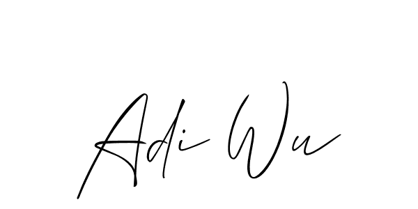 Adi Wu stylish signature style. Best Handwritten Sign (Allison_Script) for my name. Handwritten Signature Collection Ideas for my name Adi Wu. Adi Wu signature style 2 images and pictures png