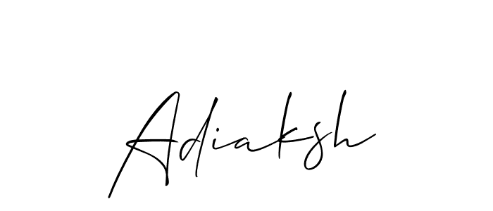 Use a signature maker to create a handwritten signature online. With this signature software, you can design (Allison_Script) your own signature for name Adiaksh. Adiaksh signature style 2 images and pictures png