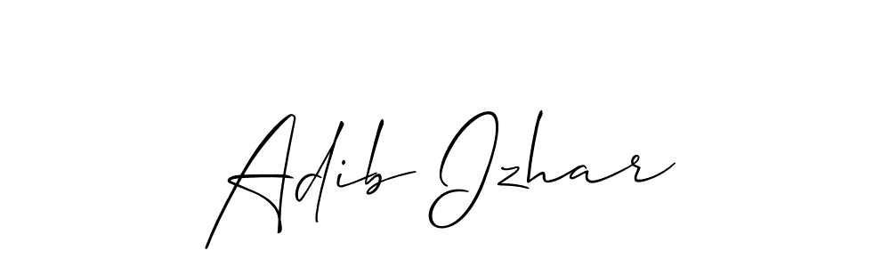 Allison_Script is a professional signature style that is perfect for those who want to add a touch of class to their signature. It is also a great choice for those who want to make their signature more unique. Get Adib Izhar name to fancy signature for free. Adib Izhar signature style 2 images and pictures png