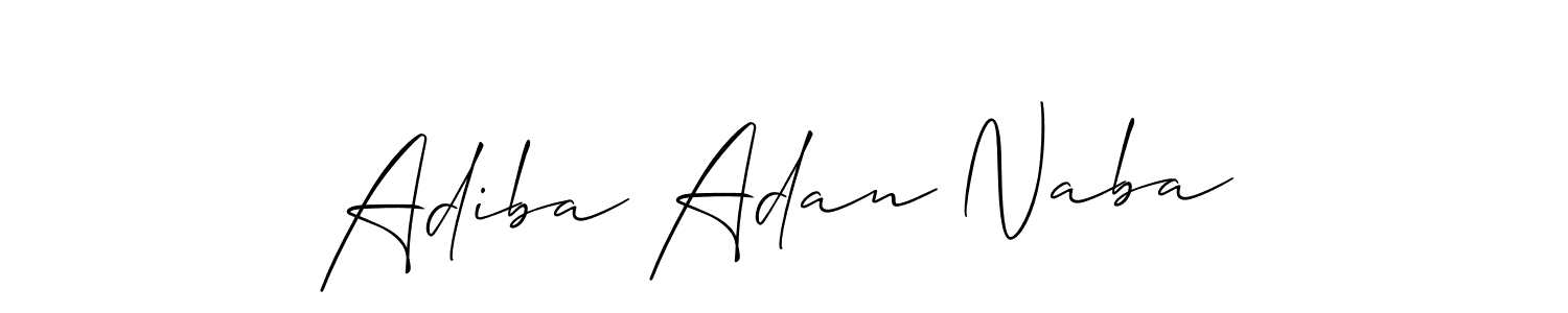 Make a beautiful signature design for name Adiba Adan Naba. With this signature (Allison_Script) style, you can create a handwritten signature for free. Adiba Adan Naba signature style 2 images and pictures png