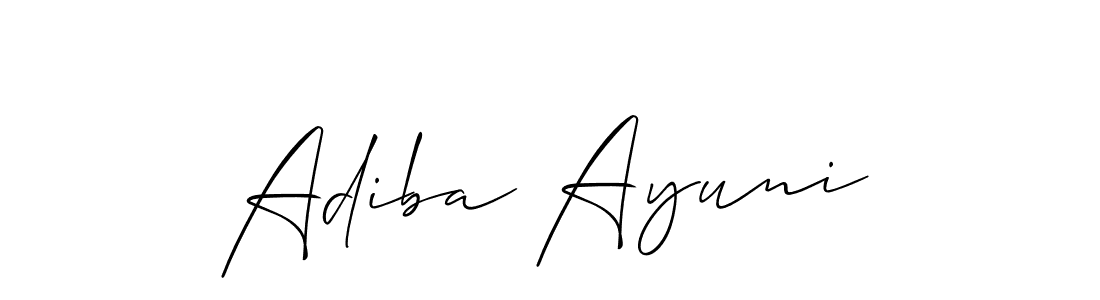 How to make Adiba Ayuni signature? Allison_Script is a professional autograph style. Create handwritten signature for Adiba Ayuni name. Adiba Ayuni signature style 2 images and pictures png