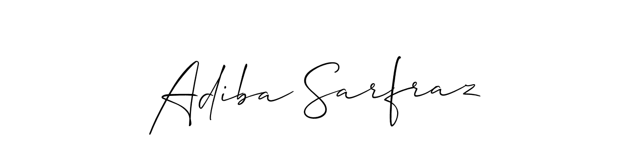 Use a signature maker to create a handwritten signature online. With this signature software, you can design (Allison_Script) your own signature for name Adiba Sarfraz. Adiba Sarfraz signature style 2 images and pictures png