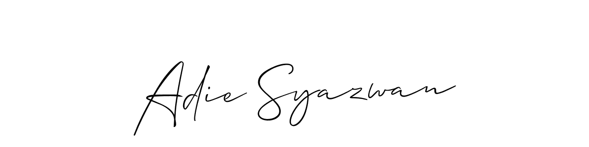 You should practise on your own different ways (Allison_Script) to write your name (Adie Syazwan) in signature. don't let someone else do it for you. Adie Syazwan signature style 2 images and pictures png