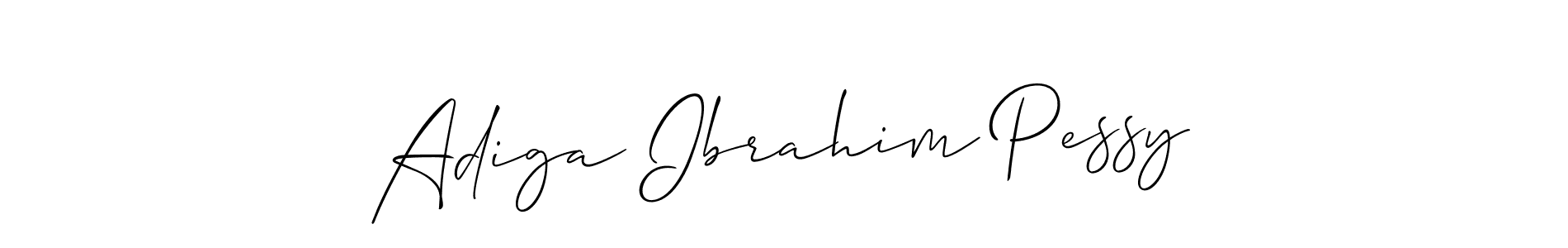 Allison_Script is a professional signature style that is perfect for those who want to add a touch of class to their signature. It is also a great choice for those who want to make their signature more unique. Get Adiga Ibrahim Pessy name to fancy signature for free. Adiga Ibrahim Pessy signature style 2 images and pictures png