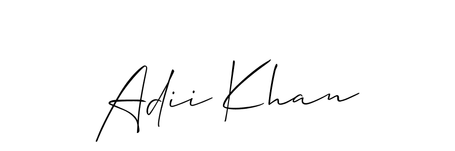 How to make Adii Khan name signature. Use Allison_Script style for creating short signs online. This is the latest handwritten sign. Adii Khan signature style 2 images and pictures png