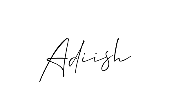 Use a signature maker to create a handwritten signature online. With this signature software, you can design (Allison_Script) your own signature for name Adiish. Adiish signature style 2 images and pictures png