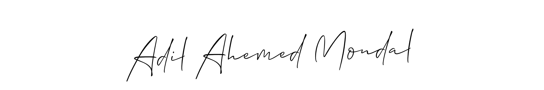 How to make Adil Ahemed Mondal signature? Allison_Script is a professional autograph style. Create handwritten signature for Adil Ahemed Mondal name. Adil Ahemed Mondal signature style 2 images and pictures png