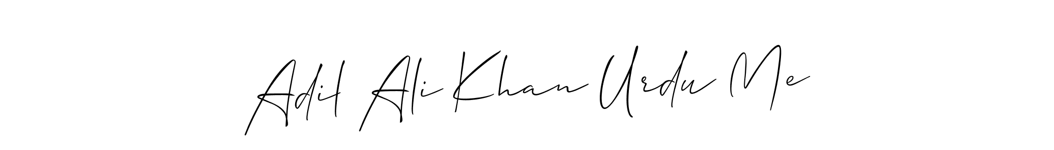 How to make Adil Ali Khan Urdu Me name signature. Use Allison_Script style for creating short signs online. This is the latest handwritten sign. Adil Ali Khan Urdu Me signature style 2 images and pictures png
