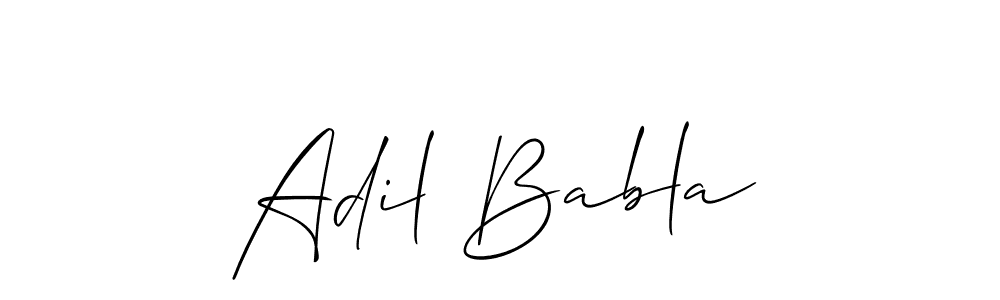 How to make Adil Babla name signature. Use Allison_Script style for creating short signs online. This is the latest handwritten sign. Adil Babla signature style 2 images and pictures png