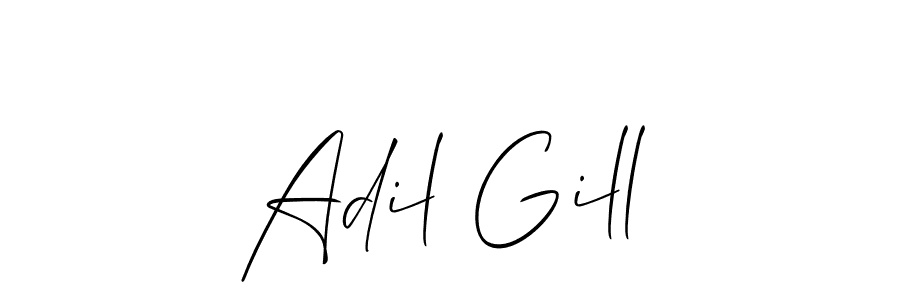 Also You can easily find your signature by using the search form. We will create Adil Gill name handwritten signature images for you free of cost using Allison_Script sign style. Adil Gill signature style 2 images and pictures png