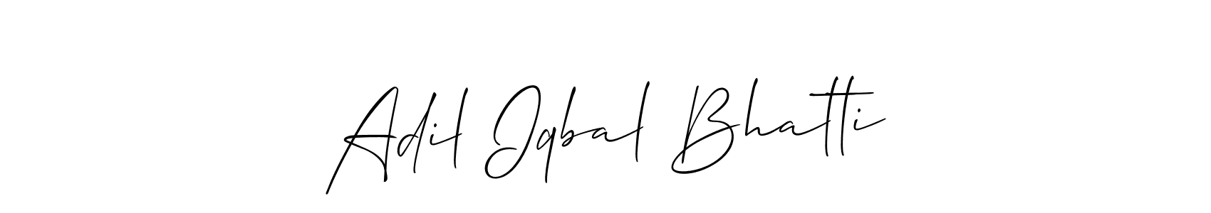 Make a beautiful signature design for name Adil Iqbal Bhatti. With this signature (Allison_Script) style, you can create a handwritten signature for free. Adil Iqbal Bhatti signature style 2 images and pictures png