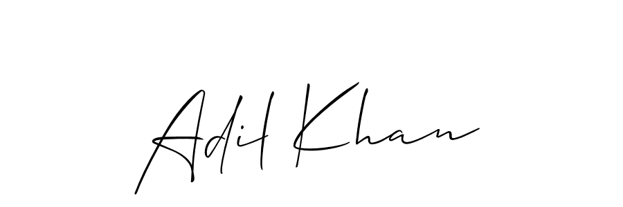 Use a signature maker to create a handwritten signature online. With this signature software, you can design (Allison_Script) your own signature for name Adil Khan. Adil Khan signature style 2 images and pictures png