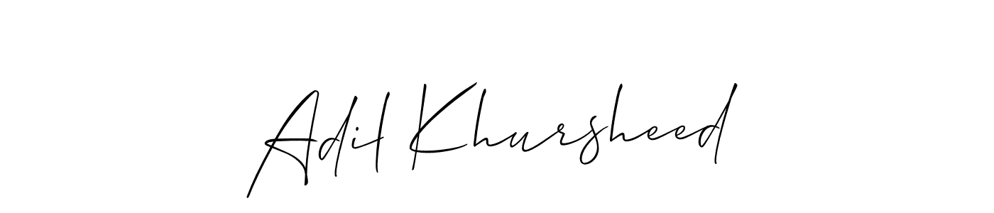 Also we have Adil Khursheed name is the best signature style. Create professional handwritten signature collection using Allison_Script autograph style. Adil Khursheed signature style 2 images and pictures png