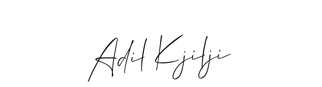if you are searching for the best signature style for your name Adil Kjilji. so please give up your signature search. here we have designed multiple signature styles  using Allison_Script. Adil Kjilji signature style 2 images and pictures png