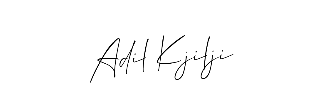 Also You can easily find your signature by using the search form. We will create Adil Kjilji name handwritten signature images for you free of cost using Allison_Script sign style. Adil Kjilji signature style 2 images and pictures png