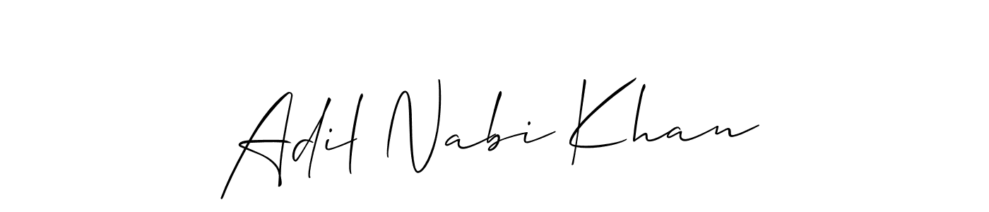 Make a beautiful signature design for name Adil Nabi Khan. With this signature (Allison_Script) style, you can create a handwritten signature for free. Adil Nabi Khan signature style 2 images and pictures png