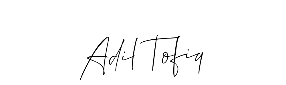 It looks lik you need a new signature style for name Adil Tofiq. Design unique handwritten (Allison_Script) signature with our free signature maker in just a few clicks. Adil Tofiq signature style 2 images and pictures png