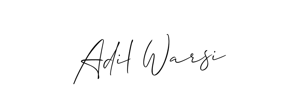 Make a short Adil Warsi signature style. Manage your documents anywhere anytime using Allison_Script. Create and add eSignatures, submit forms, share and send files easily. Adil Warsi signature style 2 images and pictures png