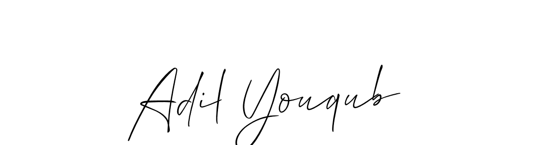 Similarly Allison_Script is the best handwritten signature design. Signature creator online .You can use it as an online autograph creator for name Adil Youqub. Adil Youqub signature style 2 images and pictures png