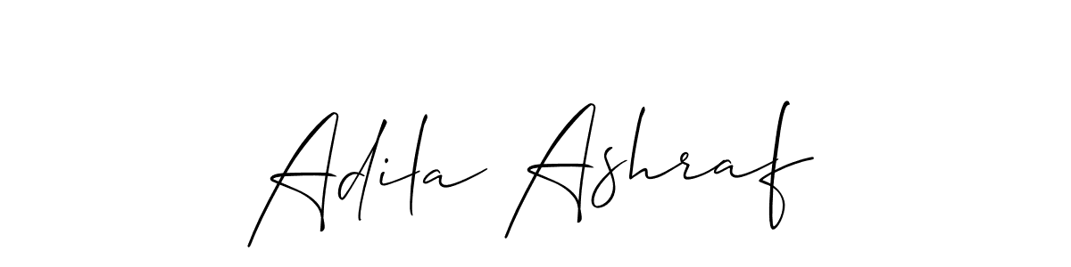 You should practise on your own different ways (Allison_Script) to write your name (Adila Ashraf) in signature. don't let someone else do it for you. Adila Ashraf signature style 2 images and pictures png