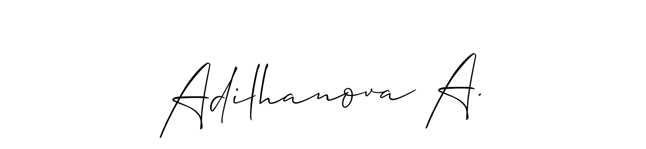 Also we have Adilhanova A. name is the best signature style. Create professional handwritten signature collection using Allison_Script autograph style. Adilhanova A. signature style 2 images and pictures png