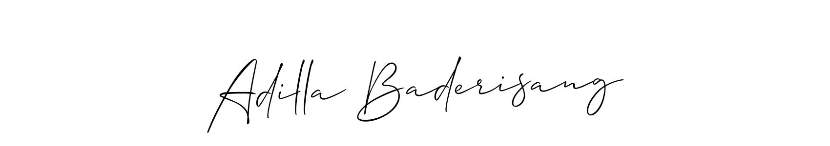 Similarly Allison_Script is the best handwritten signature design. Signature creator online .You can use it as an online autograph creator for name Adilla Baderisang. Adilla Baderisang signature style 2 images and pictures png