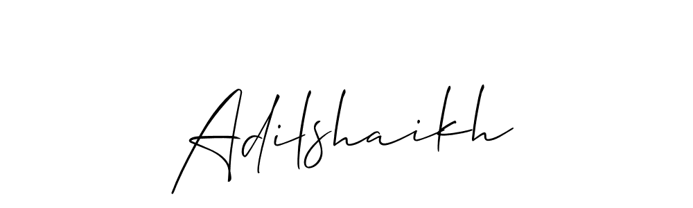 Use a signature maker to create a handwritten signature online. With this signature software, you can design (Allison_Script) your own signature for name Adilshaikh. Adilshaikh signature style 2 images and pictures png