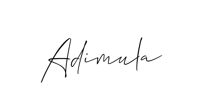 Design your own signature with our free online signature maker. With this signature software, you can create a handwritten (Allison_Script) signature for name Adimula. Adimula signature style 2 images and pictures png