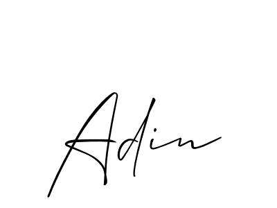 The best way (Allison_Script) to make a short signature is to pick only two or three words in your name. The name Adin include a total of six letters. For converting this name. Adin signature style 2 images and pictures png