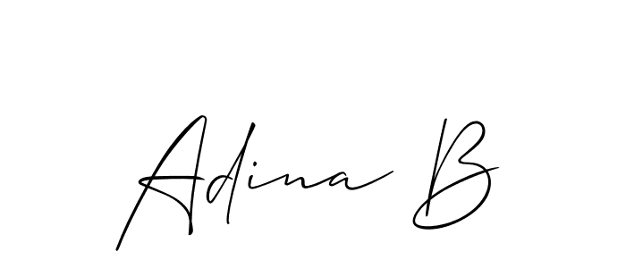 You should practise on your own different ways (Allison_Script) to write your name (Adina B) in signature. don't let someone else do it for you. Adina B signature style 2 images and pictures png