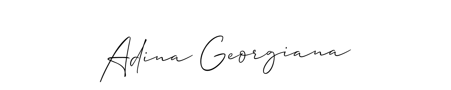 Similarly Allison_Script is the best handwritten signature design. Signature creator online .You can use it as an online autograph creator for name Adina Georgiana. Adina Georgiana signature style 2 images and pictures png