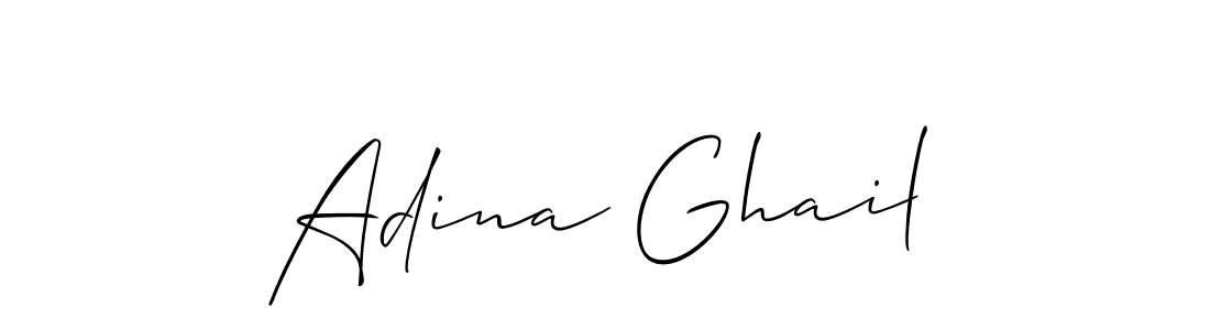 if you are searching for the best signature style for your name Adina Ghail. so please give up your signature search. here we have designed multiple signature styles  using Allison_Script. Adina Ghail signature style 2 images and pictures png