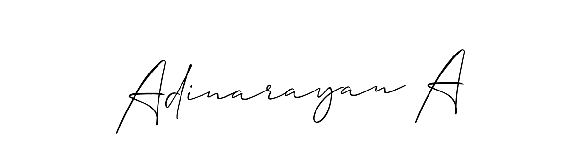 Also You can easily find your signature by using the search form. We will create Adinarayan A name handwritten signature images for you free of cost using Allison_Script sign style. Adinarayan A signature style 2 images and pictures png
