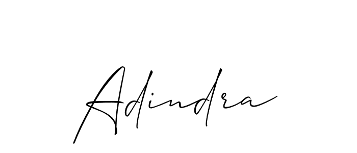 Use a signature maker to create a handwritten signature online. With this signature software, you can design (Allison_Script) your own signature for name Adindra. Adindra signature style 2 images and pictures png