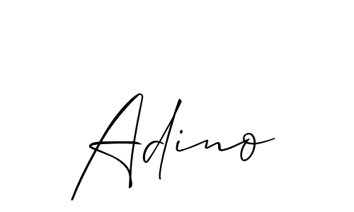 Make a beautiful signature design for name Adino. With this signature (Allison_Script) style, you can create a handwritten signature for free. Adino signature style 2 images and pictures png