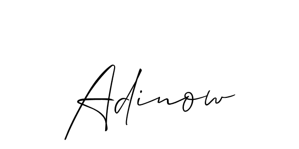 Use a signature maker to create a handwritten signature online. With this signature software, you can design (Allison_Script) your own signature for name Adinow. Adinow signature style 2 images and pictures png