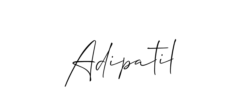 The best way (Allison_Script) to make a short signature is to pick only two or three words in your name. The name Adipatil include a total of six letters. For converting this name. Adipatil signature style 2 images and pictures png