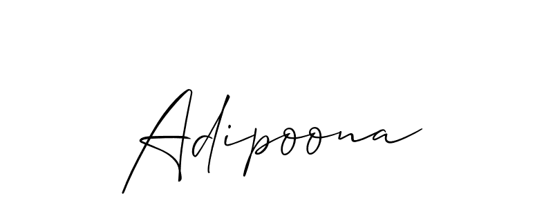 if you are searching for the best signature style for your name Adipoona. so please give up your signature search. here we have designed multiple signature styles  using Allison_Script. Adipoona signature style 2 images and pictures png