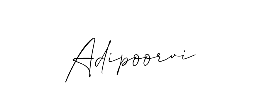 How to make Adipoorvi name signature. Use Allison_Script style for creating short signs online. This is the latest handwritten sign. Adipoorvi signature style 2 images and pictures png