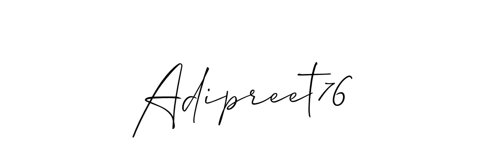 Design your own signature with our free online signature maker. With this signature software, you can create a handwritten (Allison_Script) signature for name Adipreet76. Adipreet76 signature style 2 images and pictures png