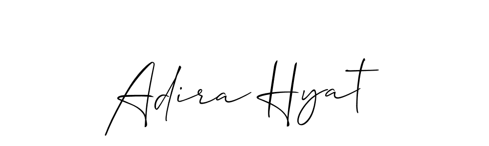 Also You can easily find your signature by using the search form. We will create Adira Hyat name handwritten signature images for you free of cost using Allison_Script sign style. Adira Hyat signature style 2 images and pictures png