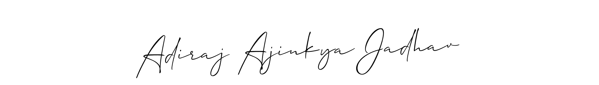 This is the best signature style for the Adiraj Ajinkya Jadhav name. Also you like these signature font (Allison_Script). Mix name signature. Adiraj Ajinkya Jadhav signature style 2 images and pictures png