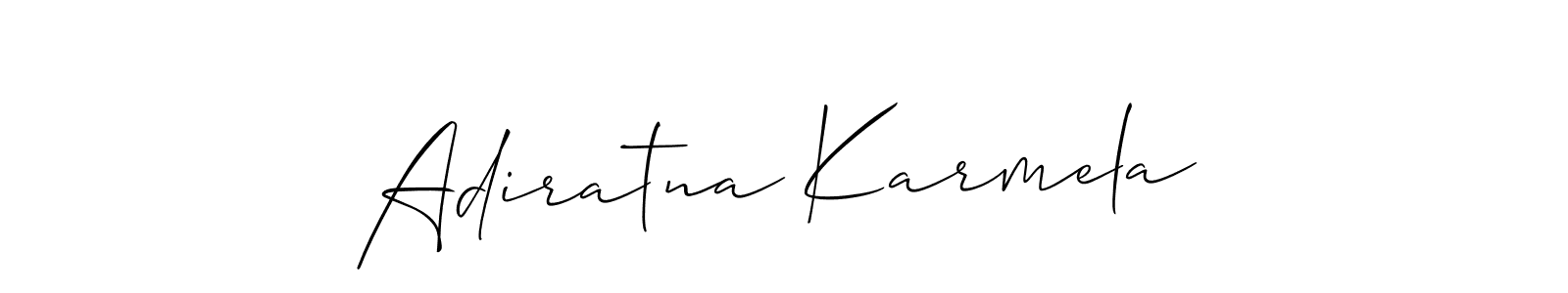 You should practise on your own different ways (Allison_Script) to write your name (Adiratna Karmela) in signature. don't let someone else do it for you. Adiratna Karmela signature style 2 images and pictures png