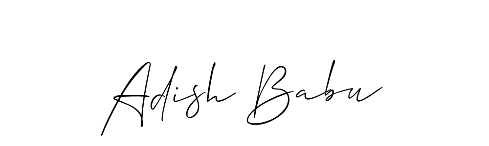 Use a signature maker to create a handwritten signature online. With this signature software, you can design (Allison_Script) your own signature for name Adish Babu. Adish Babu signature style 2 images and pictures png